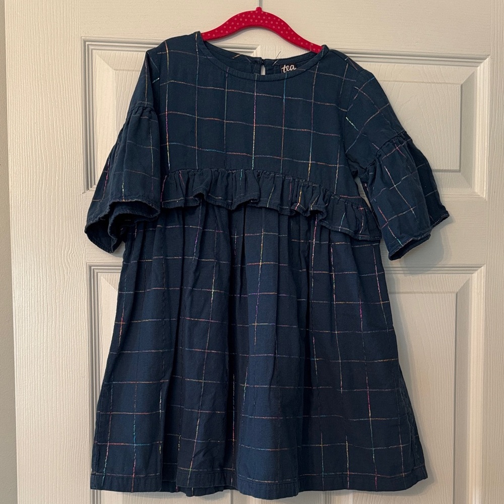 Tea Collection Navy Plaid Kids Dress